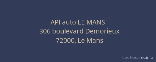 API auto LE MANS