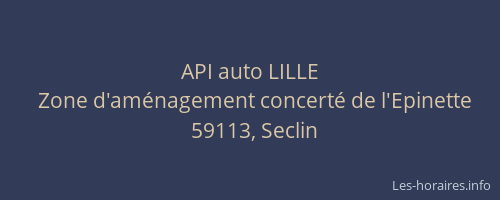 API auto LILLE