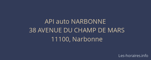 API auto NARBONNE