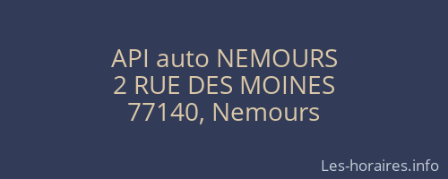 API auto NEMOURS