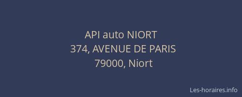API auto NIORT
