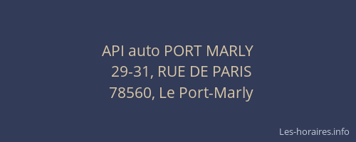API auto PORT MARLY
