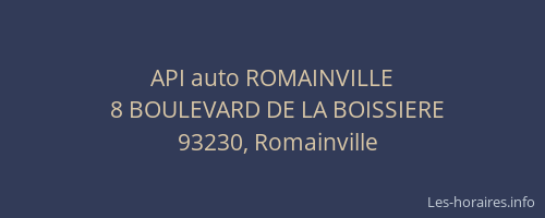 API auto ROMAINVILLE