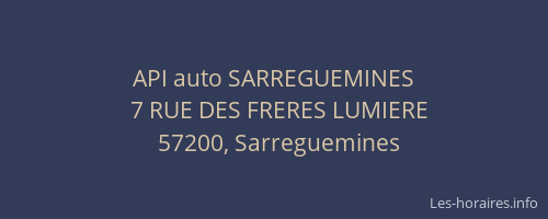 API auto SARREGUEMINES