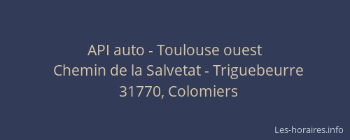 API auto - Toulouse ouest