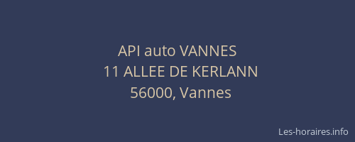 API auto VANNES