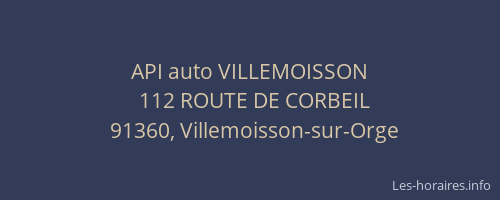 API auto VILLEMOISSON