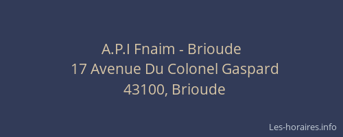 A.P.I Fnaim - Brioude