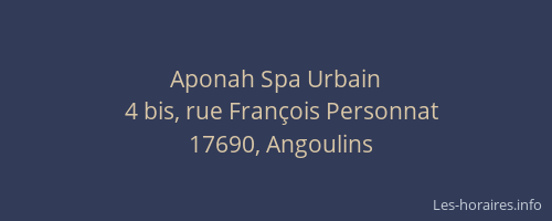 Aponah Spa Urbain