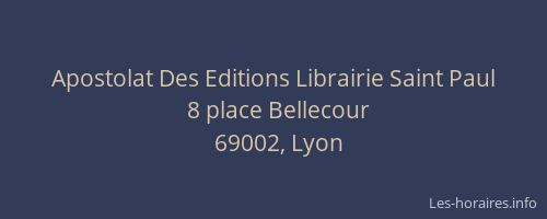 Apostolat Des Editions Librairie Saint Paul