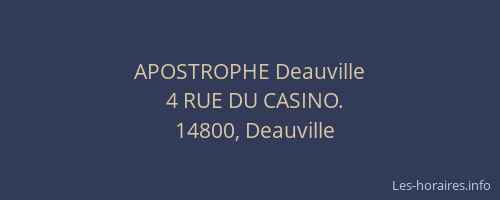 APOSTROPHE Deauville