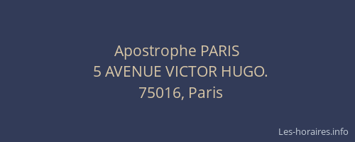 Apostrophe PARIS