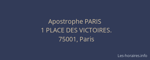 Apostrophe PARIS