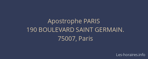 Apostrophe PARIS