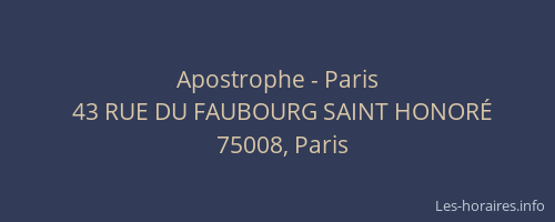 Apostrophe - Paris