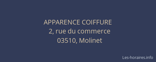 APPARENCE COIFFURE