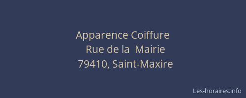 Apparence Coiffure