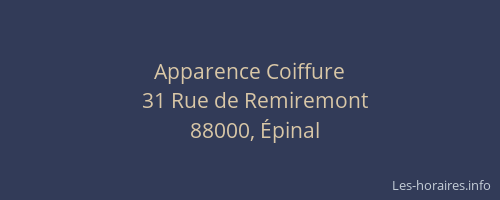 Apparence Coiffure