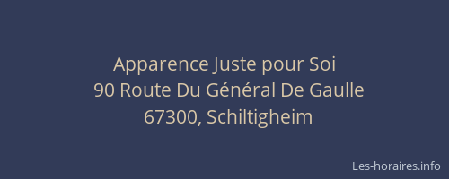 Apparence Juste pour Soi