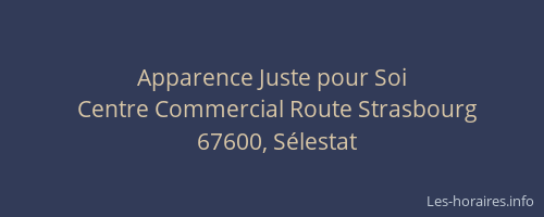 Apparence Juste pour Soi