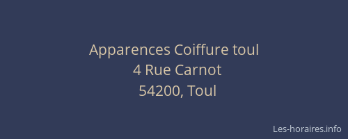 Apparences Coiffure toul