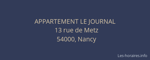 APPARTEMENT LE JOURNAL