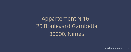 Appartement N 16