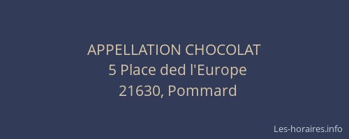 APPELLATION CHOCOLAT