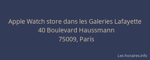 Apple Watch store dans les Galeries Lafayette