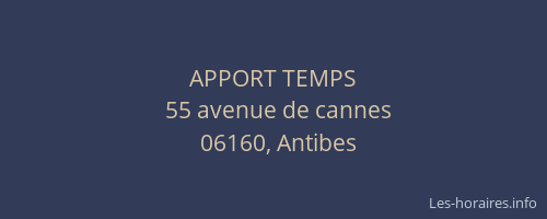 APPORT TEMPS
