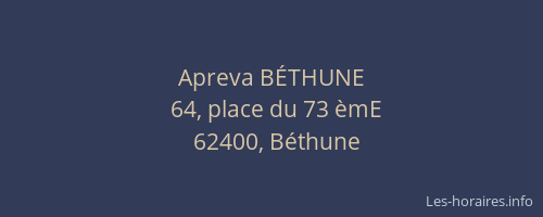 Apreva B&Eacute;THUNE
