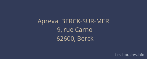 Apreva  BERCK-SUR-MER