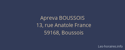 Apreva BOUSSOIS