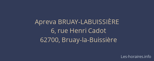 Apreva BRUAY-LABUISSIÈRE
