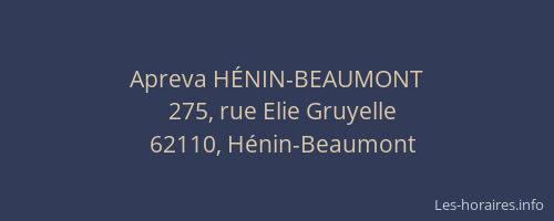 Apreva HÉNIN-BEAUMONT