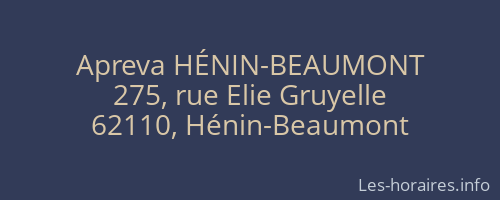 Apreva HÉNIN-BEAUMONT