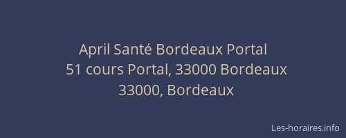 April Santé Bordeaux Portal