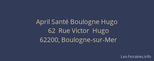 April Santé Boulogne Hugo