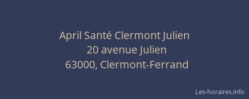 April Santé Clermont Julien