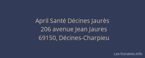 April Santé Décines Jaurès