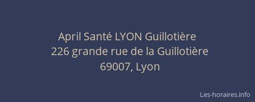 April Santé LYON Guillotière