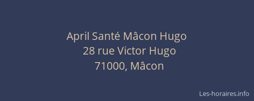 April Santé Mâcon Hugo