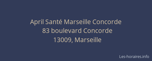 April Santé Marseille Concorde