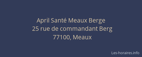 April Santé Meaux Berge