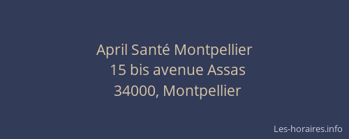 April Santé Montpellier