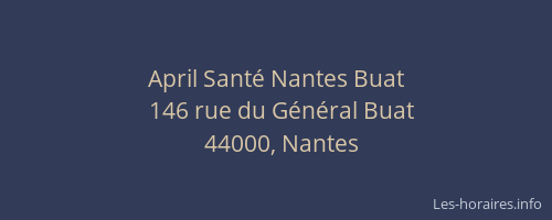 April Santé Nantes Buat