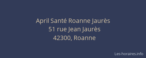 April Santé Roanne Jaurès