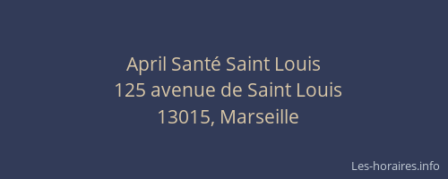 April Santé Saint Louis