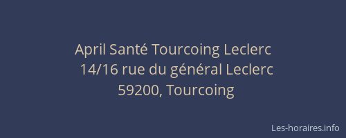 April Santé Tourcoing Leclerc
