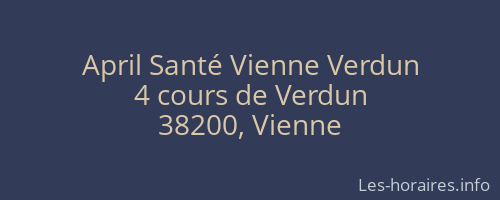 April Santé Vienne Verdun